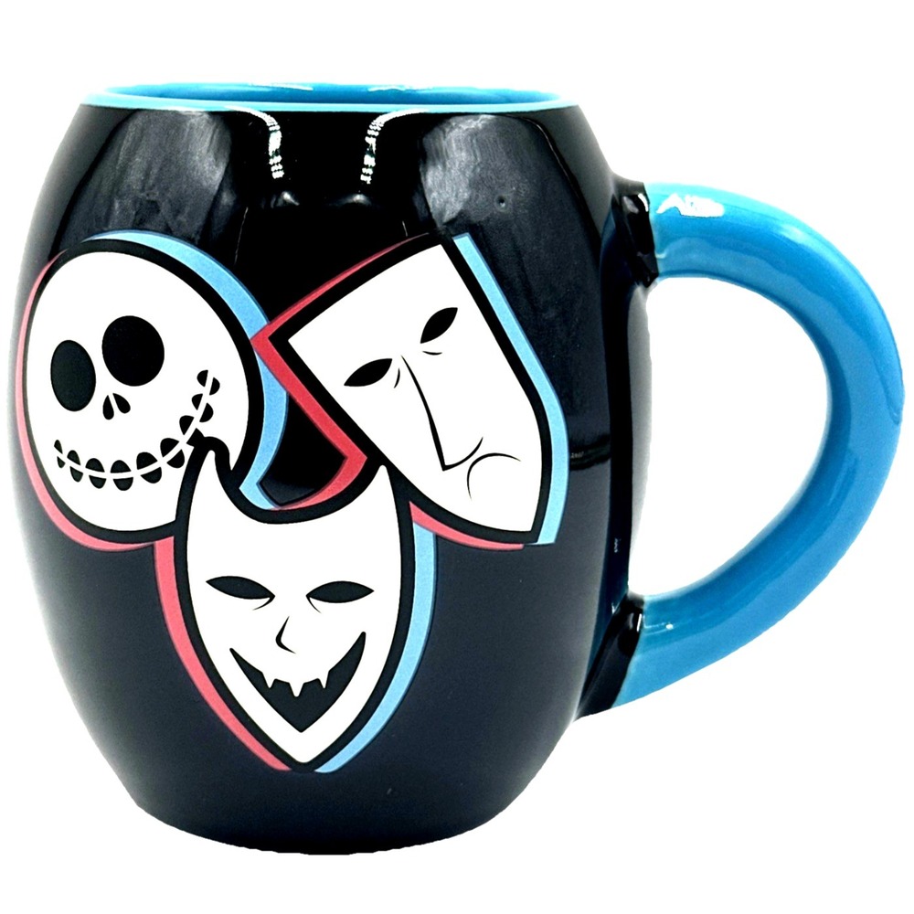 Disney Nightmare Before Christmas Lock Shock Barrel Mug 14 oz Blue Bioworld
